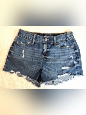 Aerie Daydream Cut-Off Shorts Womens XS Blue Denim Cotton Raw Hem Distressed